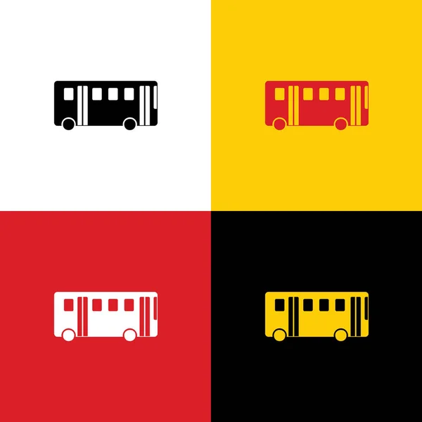 Señal Simple Autobús Vector Iconos Bandera Alemana Los Colores Correspondientes — Archivo Imágenes Vectoriales