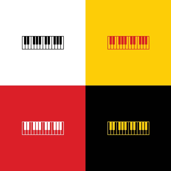 Знак Пианино Вектор Иконки Немецкого Флага Соответствующих Цветах Качестве Фона — стоковый вектор