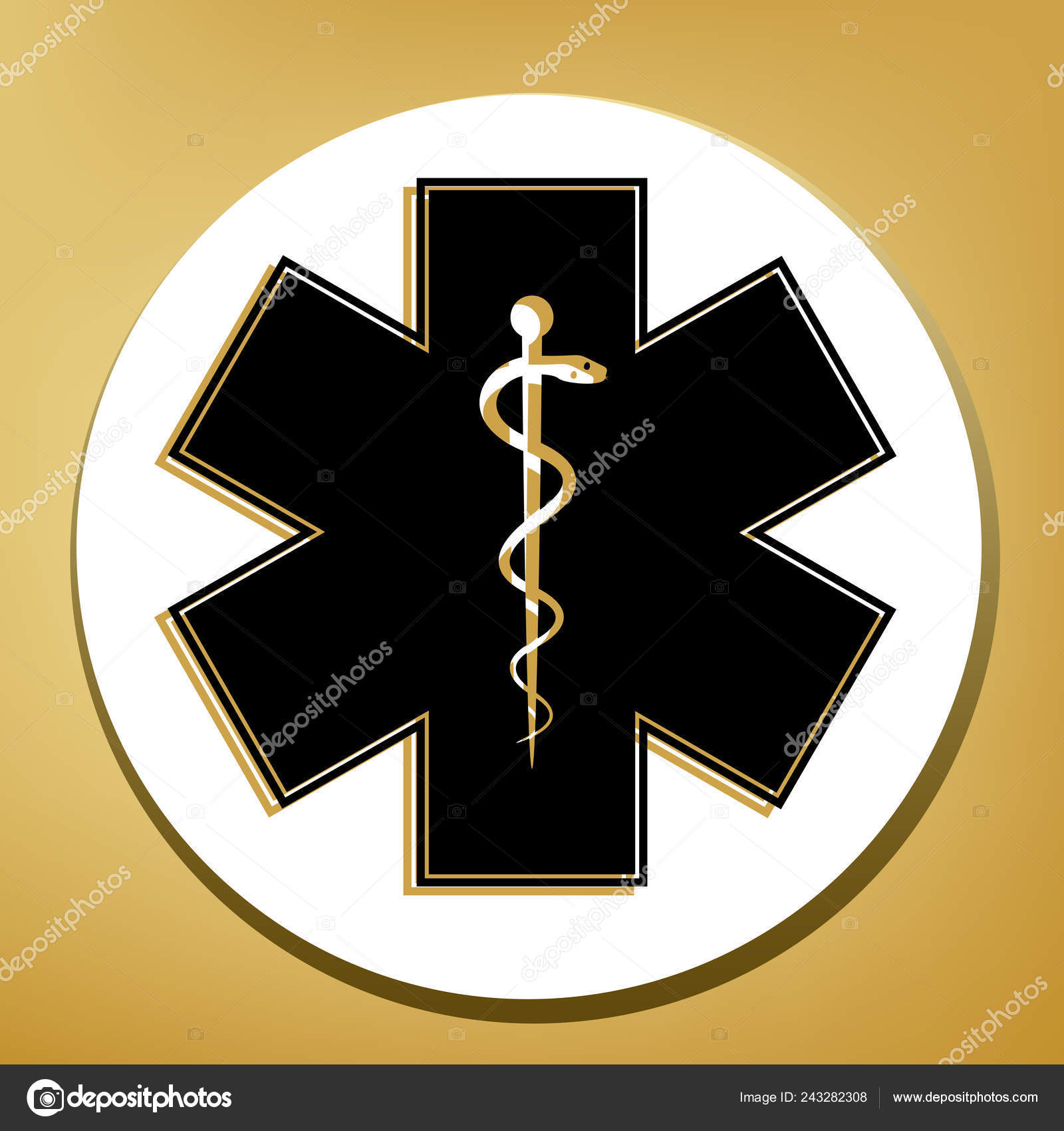 Vektorgrafiken Golden Caduceus Medical Symbol Vektorbilder Golden Caduceus Medical Symbol Depositphotos
