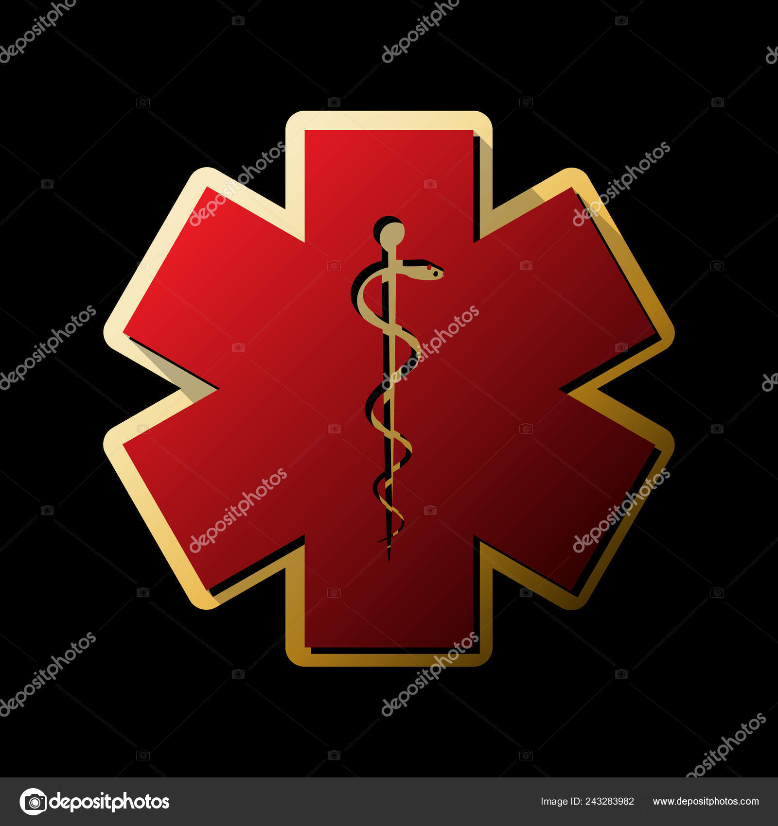 Vektorgrafiken Golden Caduceus Medical Symbol Vektorbilder Golden Caduceus Medical Symbol Depositphotos