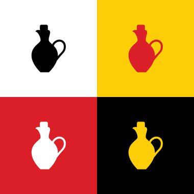 Amfora işareti illüstrasyon. Vektör. Arka plan olarak karşılık gelen Colors Alman bayrağı simgeleri.