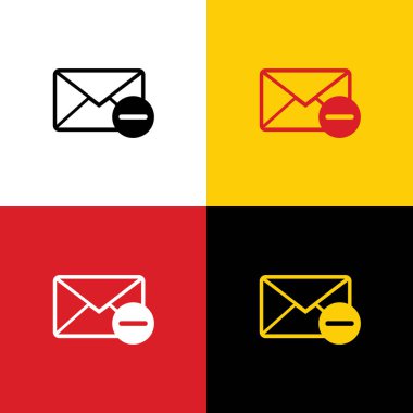İle posta işareti illüstrasyon işareti kaldırın. Vektör. Arka plan olarak karşılık gelen Colors Alman bayrağı simgeleri.