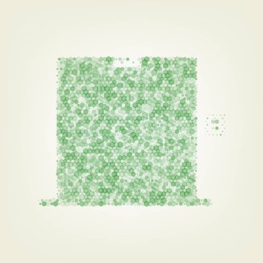 Asansörler işareti kapı. Vektör. Yeşil altıgen rastered simge ve noised opaklık ve boyut olarak merkezi ışık ile açık yeşil renkli.