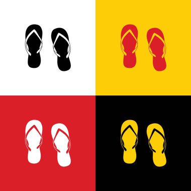 Flip flop işareti. Vektör. Arka plan olarak karşılık gelen Colors Alman bayrağı simgeleri.