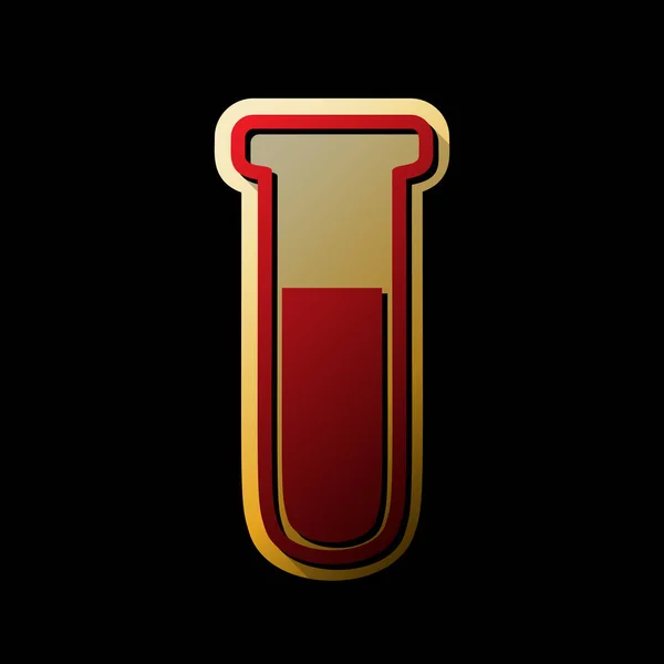 Значок Медичної Трубки Лабораторний Скляний Знак Вектор Червона Ікона Маленькими — стоковий вектор