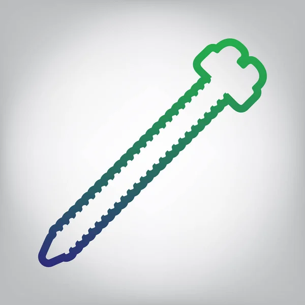 Šroub Znamení Ilustrace Vektor Zelené Modrou Přechodu Obrysu Ikonu Šedivý — Stockový vektor