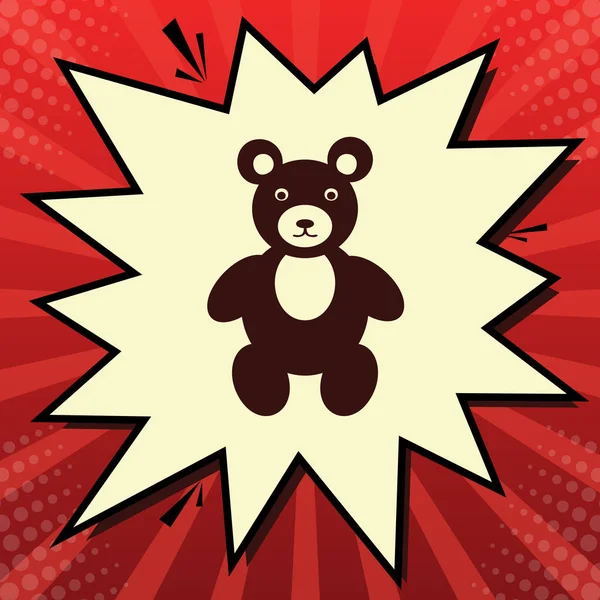 Teddybeer Ondertekenen Illustratie Vector Donker Rood Pictogram Citroen Chiffon Sluiter — Stockvector