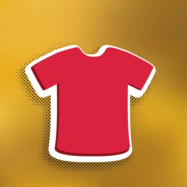 Shirt Işareti Vektör Altın Arka Plan Üzerinde Siyah Popart Gölge — Stok Vektör