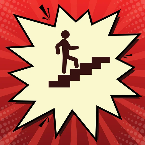 Adam Merdivenlerde Gidiyor Vektör Limon Şifon Çekim Kabarcığın Işınları Ile — Stok Vektör