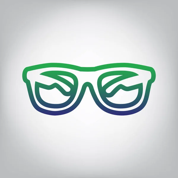 Sonnenbrille Zeichen Illustration Vektor Grüne Bis Blaue Gradienten Kontursymbole Auf — Stockvektor