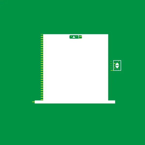 Señal Puerta Ascensores Vector Icono Plano Blanco Con Sombra Rayas — Vector de stock