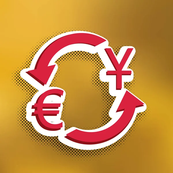 Signe Change Dollar Euro Vecteur Icône Magenta Avec Ombre Sombre — Image vectorielle