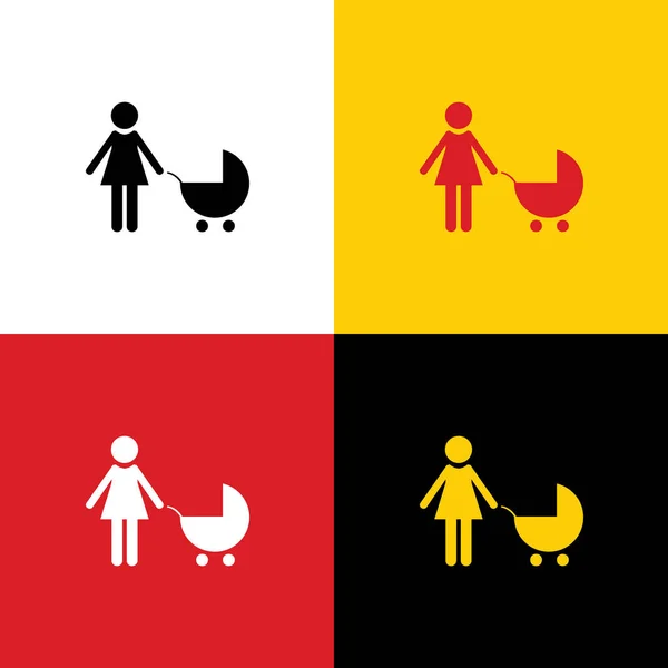 Rodinné Znamení Ilustrace Vektor Ikony Německé Vlajky Odpovídající Barvy Jako — Stockový vektor