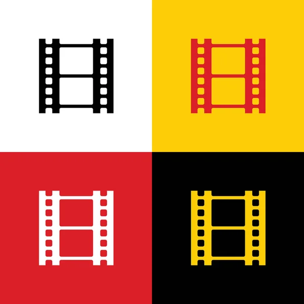 Reel Film Sign Vector Icons German Flag Corresponding Colors Background — Stock Vector