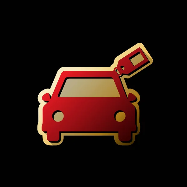 Автомобільний Знак Міткою Вектор Червона Ікона Маленькими Чорними Безмежними Тінями — стоковий вектор