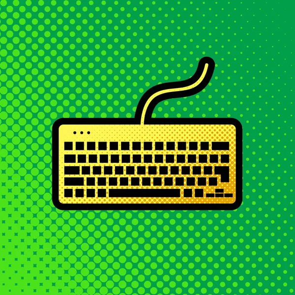 Teclado Simple Signo Vector Pop Art Icono Degradado Puntos Naranja — Vector de stock