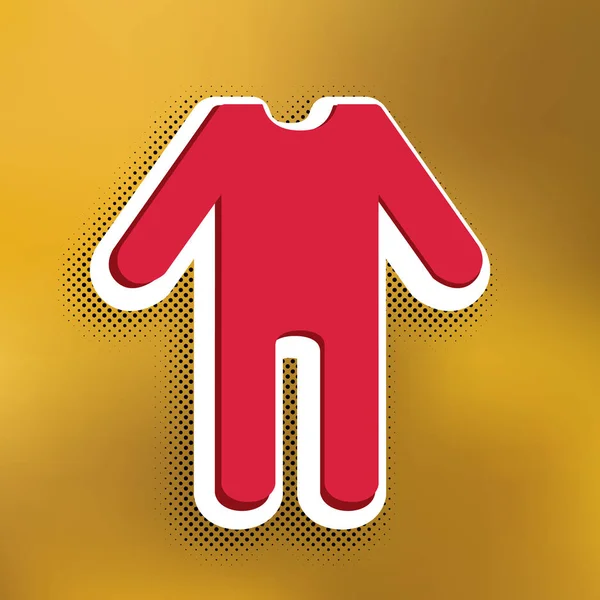 Panneau Vêtements Bébé Vecteur Icône Magenta Avec Ombre Sombre Autocollant — Image vectorielle