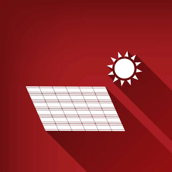 Painel Energia Solar Sinal Conceito Eco Tendência Vector Ícone Branco — Vetor de Stock