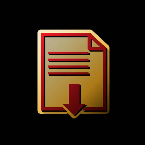 Signe Téléchargement Fichier Vecteur Icône Rouge Avec Petites Ombres Noires — Image vectorielle