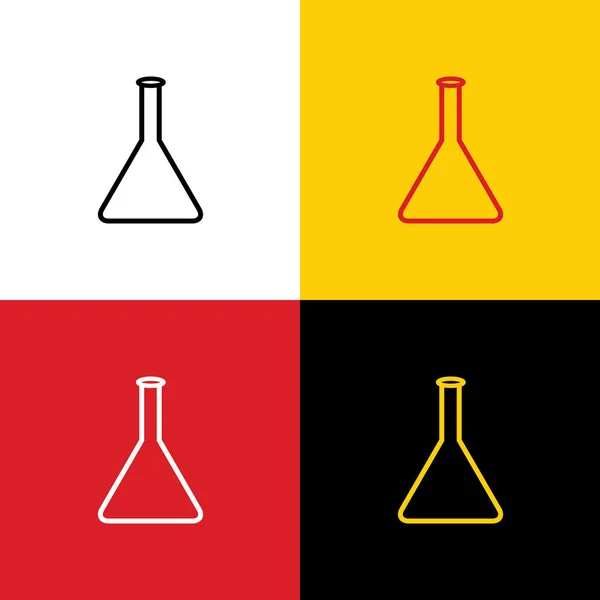 Conical Flask Sign Laboratory Glass Sign Vector Icons German Flag — Stock Vector