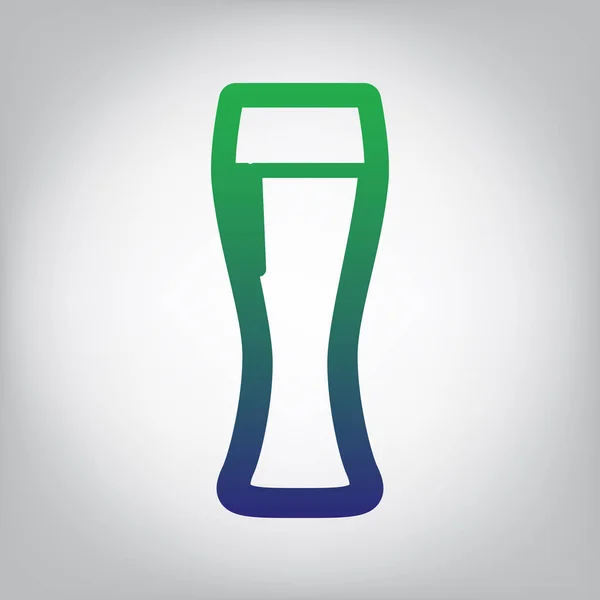 Вывеска Пивом Вектор Значок Зеленого Синего Градиента Сером Фоне Светом — стоковый вектор