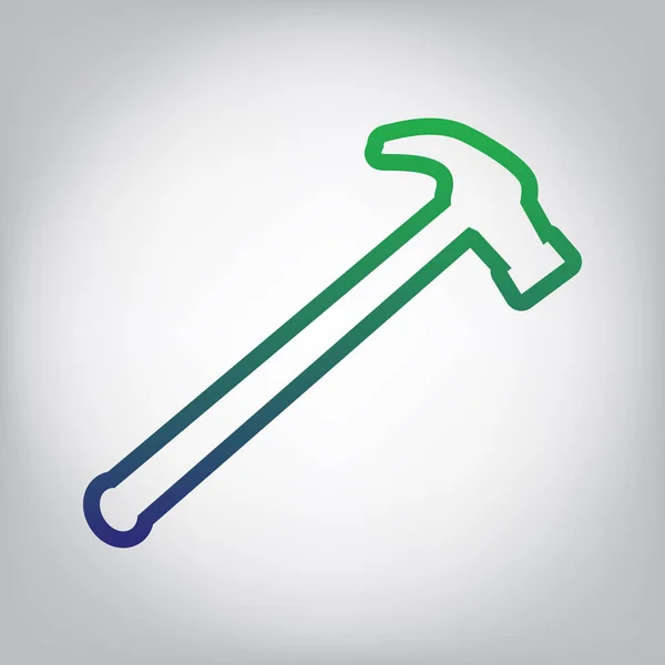 Sah Einfaches Symbol Vektor Grüne Bis Blaue Gradienten Kontursymbole Auf — Stockvektor