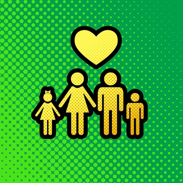 Rodzina Symbol Serca Mąż Żona Przechowywane Dla Dzieci Ręce Miłość — Wektor stockowy