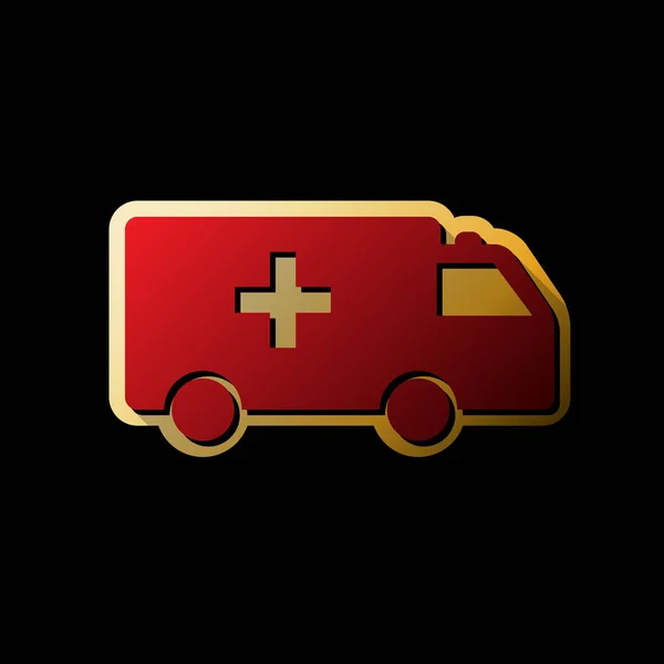 Ambulance Znamení Ilustrace Vektor Červená Ikona Malým Černým Neomezené Stíny — Stockový vektor