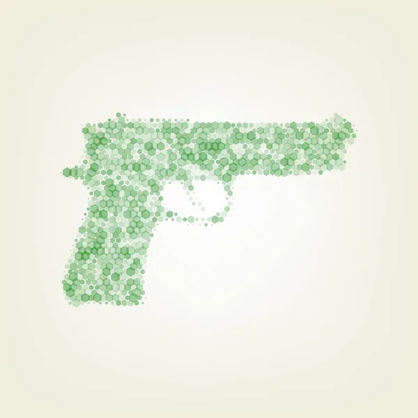 Απεικόνιση Σημείου Όπλο Διάνυσμα Πράσινο Εξάγωνο Rastered Εικονίδιο Και Θόρυβο — Διανυσματικό Αρχείο