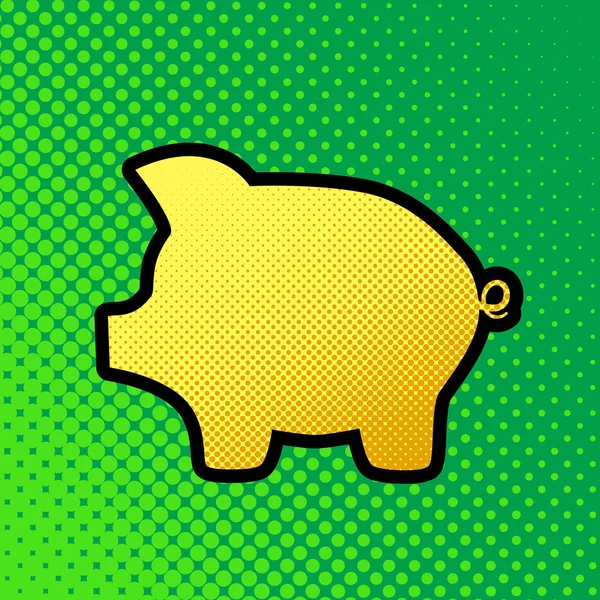 Schweine Geld Bank Zeichen Vektor Pop Art Orange Bis Gelbe — Stockvektor