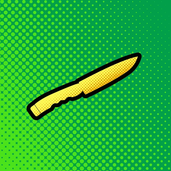 Μαχαίρι Σημάδι Διάνυσμα Pop Art Πορτοκαλί Κίτρινο Εικονίδιο Τελείες Διαβάθμιση — Διανυσματικό Αρχείο