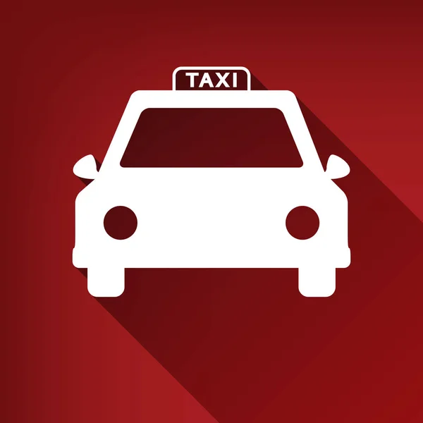 Taxi Tecken Illustration Vektor Vit Ikon Med Gränslös Skugga Ruby — Stock vektor