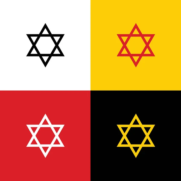 Sköld Magen David Star Symbol För Israel Vektor Ikoner Tyska — Stock vektor