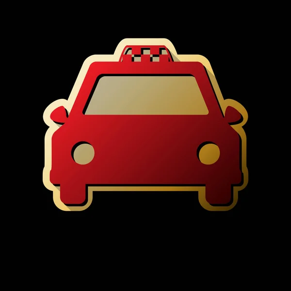 Illustrazione Segno Taxi Vettore Icona Rossa Con Piccole Ombre Nere — Vettoriale Stock