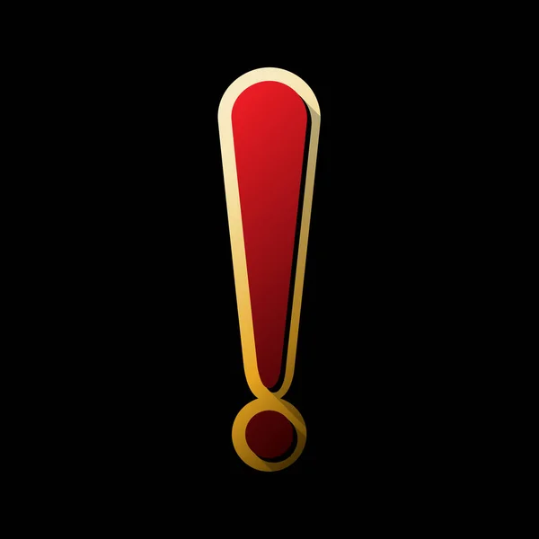 Illustration Signe Attention Vecteur Icône Rouge Avec Petites Ombres Noires — Image vectorielle