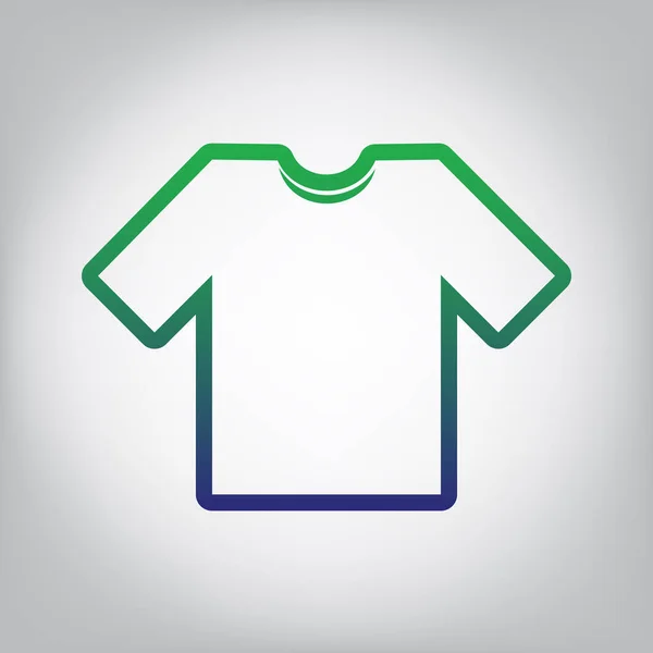 Ilustracja Znak Shirt Wektor Zielonego Niebieski Kontur Ikona Szarawy Tło — Wektor stockowy