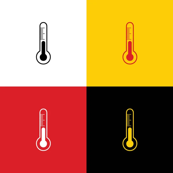 Sinal Termômetro Tecnologia Diagnóstico Meteo Vector Ícones Bandeira Alemã Nas —  Vetores de Stock