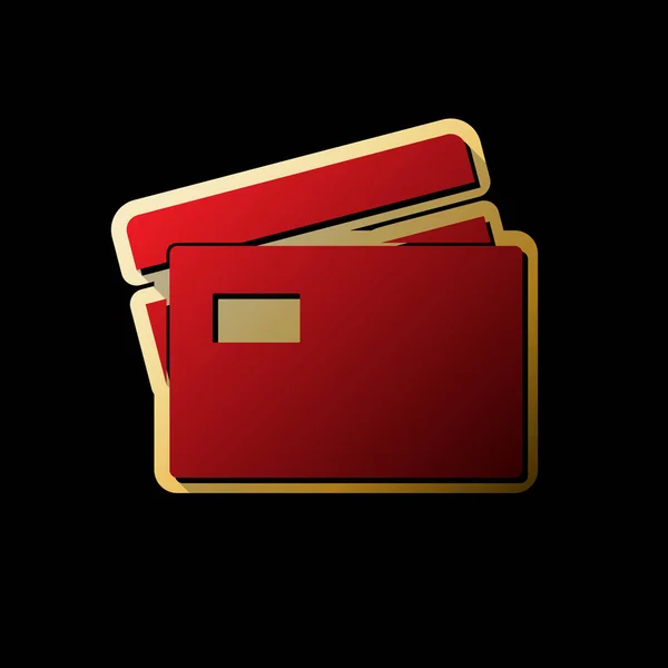 Karta Kredytowa Znak Wektor Czerwona Ikona Mały Czarny Nieograniczone Cienie — Wektor stockowy