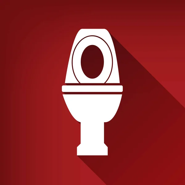 Toaletní Znamení Ilustrace Vektor Bílá Ikona Neomezené Stín Rubínově Červené — Stockový vektor
