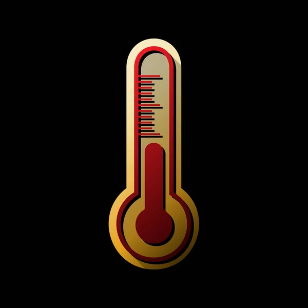 Wetterdiagnose Technologie Thermometer Zeichen Vektor Rotes Symbol Mit Kleinen Schwarzen — Stockvektor