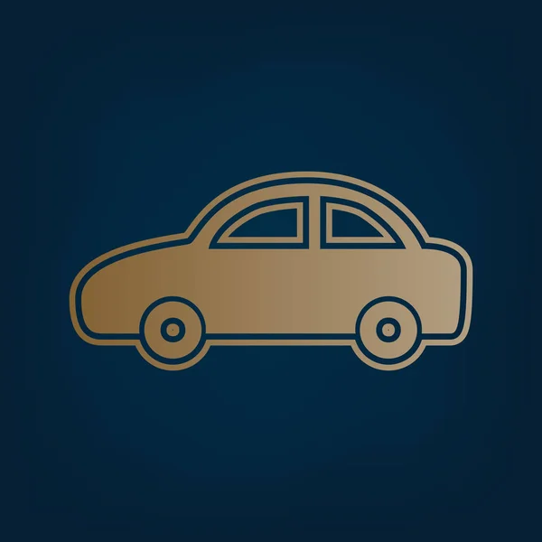 Иллюстрация Автомобильных Знаков Вектор Золотая Икона Граница Темно Голубом Фоне — стоковый вектор