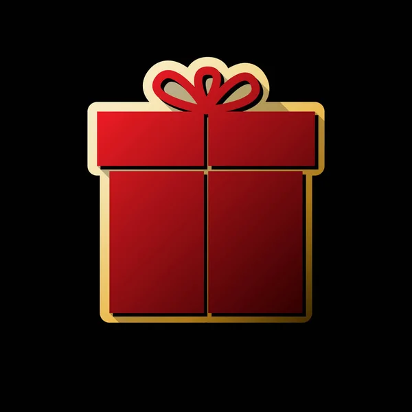 Signe Cadeau Vecteur Icône Rouge Avec Petites Ombres Noires Illimitées — Image vectorielle
