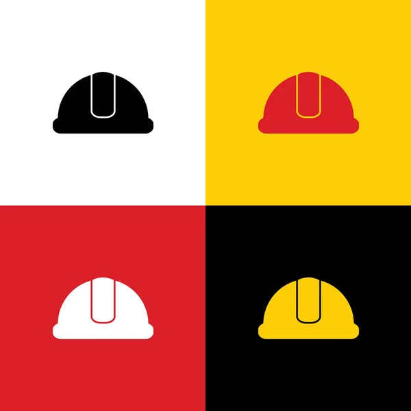 Hardhat Sign Vector Icons German Flag Corresponding Colors Background — Stock Vector