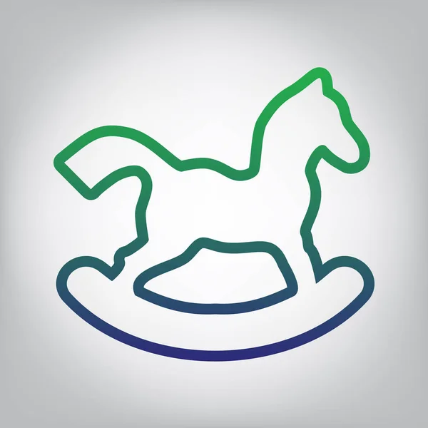 Знак Лошадиной Игрушки Вектор Значок Зеленого Синего Градиента Сером Фоне — стоковый вектор