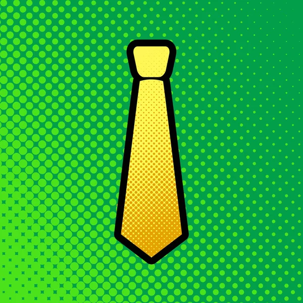Illustration Signe Cravate Vecteur Pop Art Icône Dégradé Points Orange — Image vectorielle