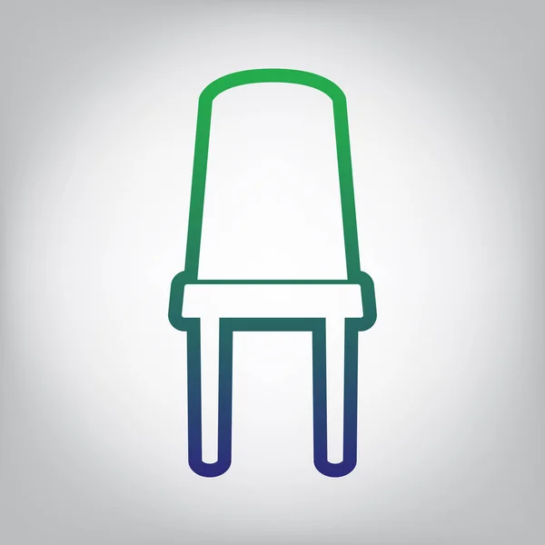 Sinal Cadeira Escritório Vector Ícone Contorno Gradiente Verde Azul Fundo — Vetor de Stock