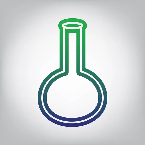Röret Laboratorium Glas Sign Vektor Grönt Till Blå Tonad Kontur — Stock vektor