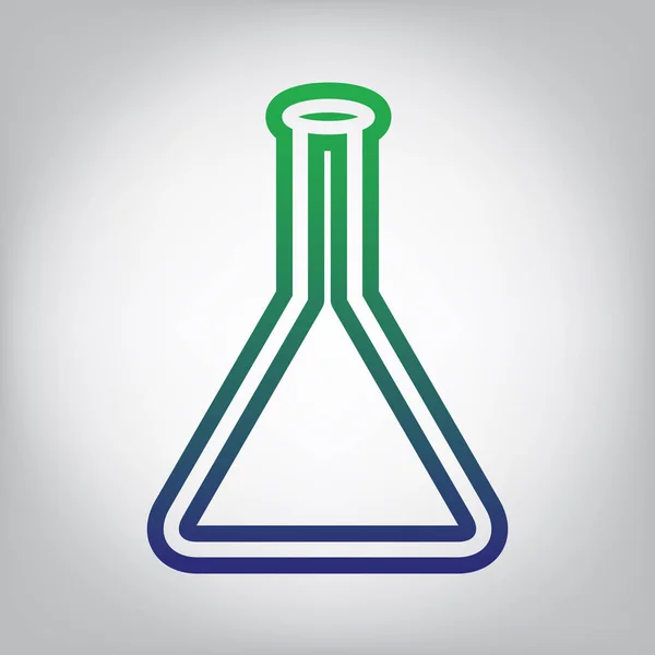 Erlenmeyerova Baňka Znamení Laboratoří Akrylového Skla Vektor Zelené Modrou Přechodu — Stockový vektor