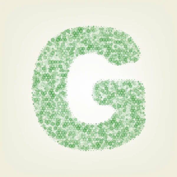 Litera Znak Projektowania Szablonu Elementu Wektor Zielone Sześciokąt Ikonę Zrastrowany — Wektor stockowy