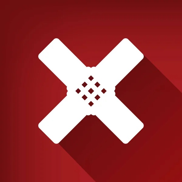 Autocollant Aide Vecteur Icône Blanche Avec Ombre Illimitée Fond Rouge — Image vectorielle